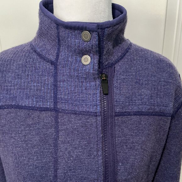Title Nine Sweater Jacket Tunic Wool Blend Purple Women’s Size Large - Picture 2 of 10